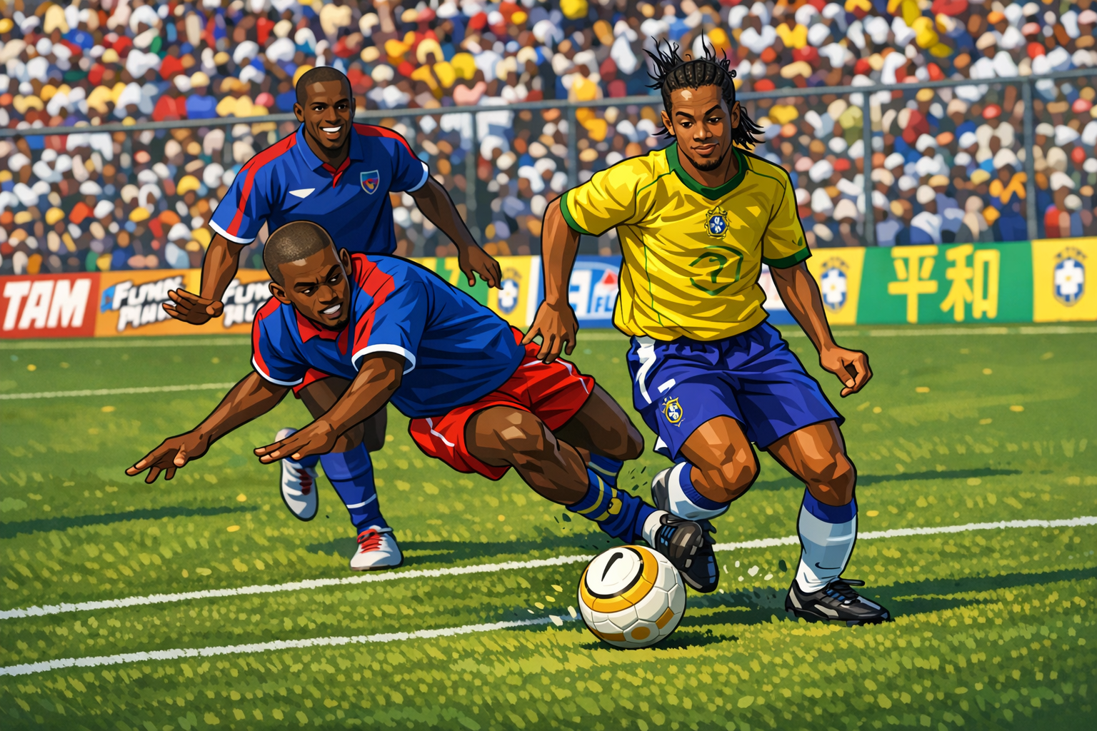 Ronaldinho ap drible epi make kont Ayiti.